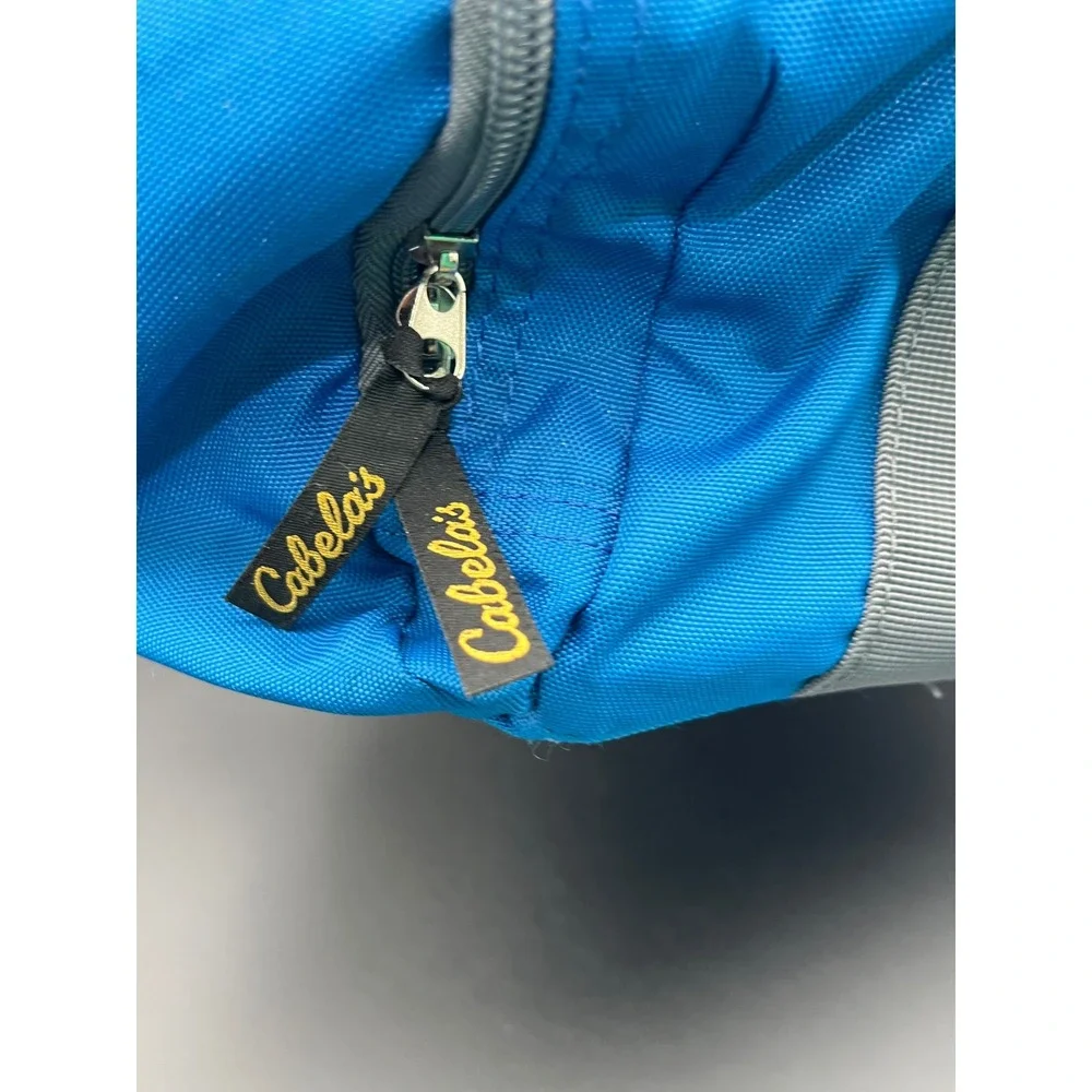 Cabelas Blue Grey Multi Pocket Gear Bag Fishing Tackle Outdoor Utility Duffle